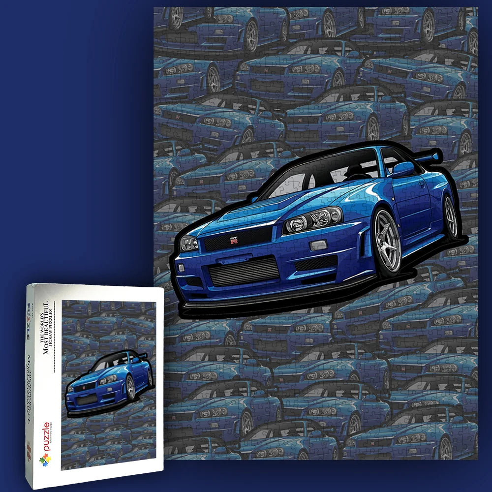 Jigsaw Puzzle 1000 Pieces White Card Paper Assembling Car Models Ducational Lntellectual Decompressing Children Dine Party Gift