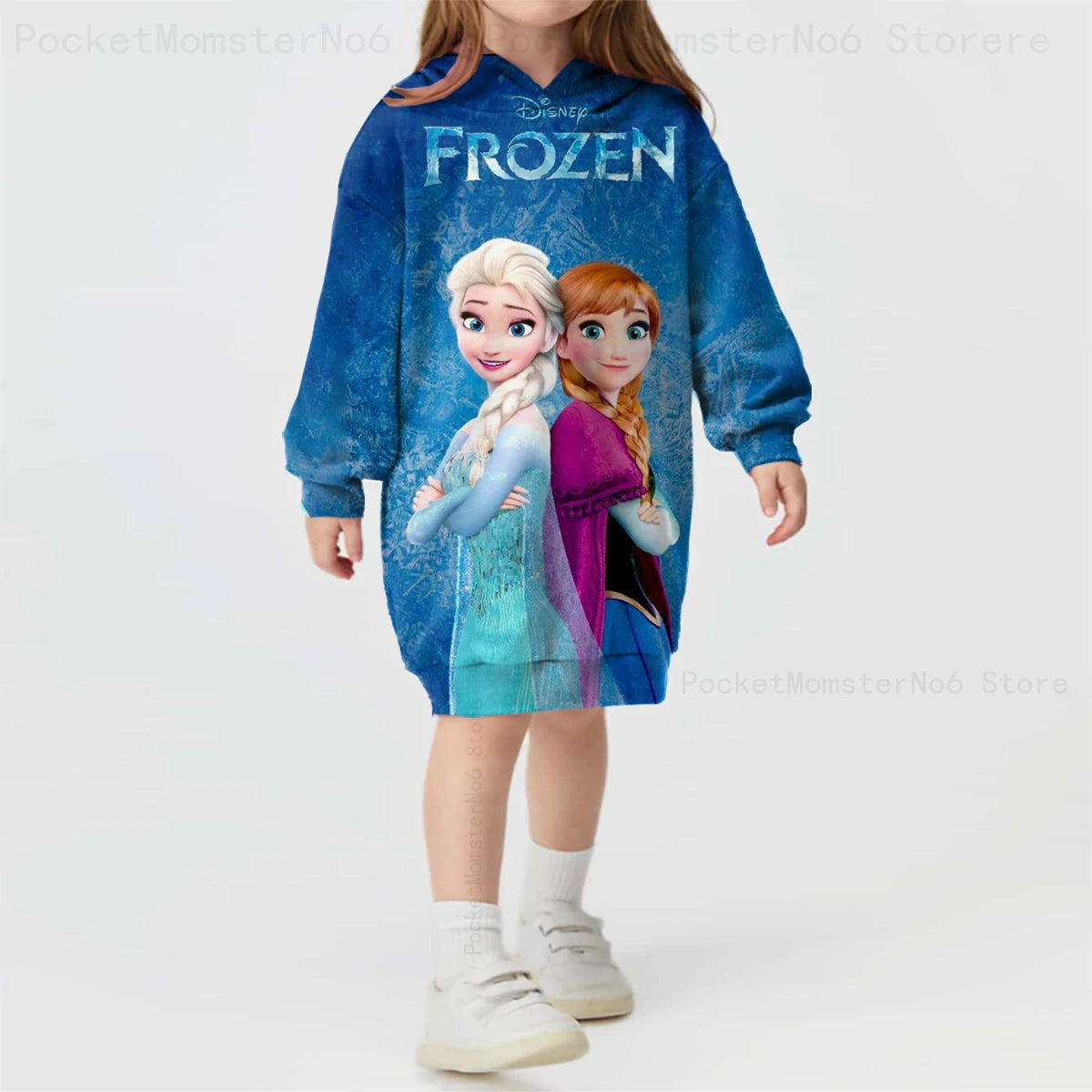 Girls Clothes Disney Frozen Hoodie Sweatshirt Printed Sweatshirt Kids Play Costume Loose Cartoon Girls Tops