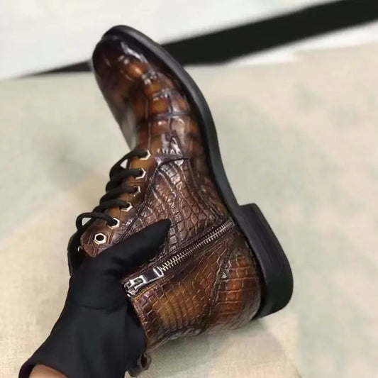 yingshang new arrival men boots male boots men crocodile shoes brush color