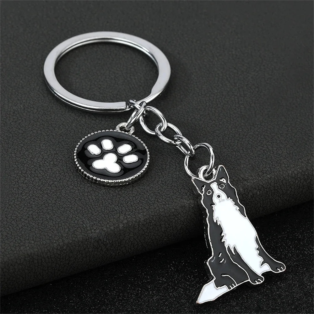 Fashion Alloy French Bulldog Pug Dog Keychain Cute Pet Dog Keyring Bag Handbag Charm Accessories For Women Animal Lovers Gifts