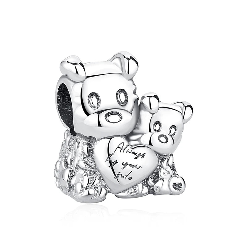 Original Silver Plated Charms For Women Love Pet Dog Cat Paw Print Pendant Beads Fit Pan Bracelets Necklaces DIY Luxury Jewelry