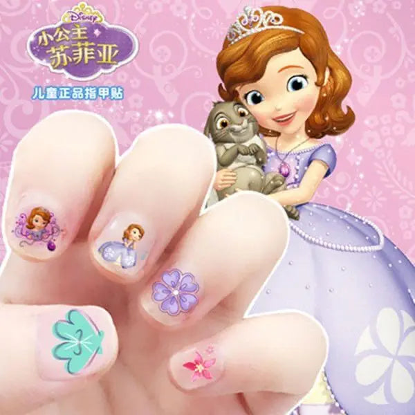 Disney girls cartoon frozen  Makeup Toy Nail Stickers  Toy  Princess Mickey Minnie Mouse   for  kids  gift
