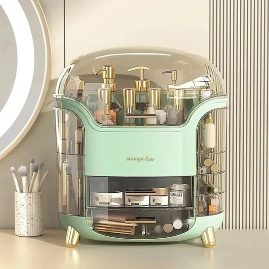 Desktop Makeup Organizer Transparent Jewelry Cosmetic Storage Box Dustproof Large Capacity Makeup Container Jewelry Lipstick Box