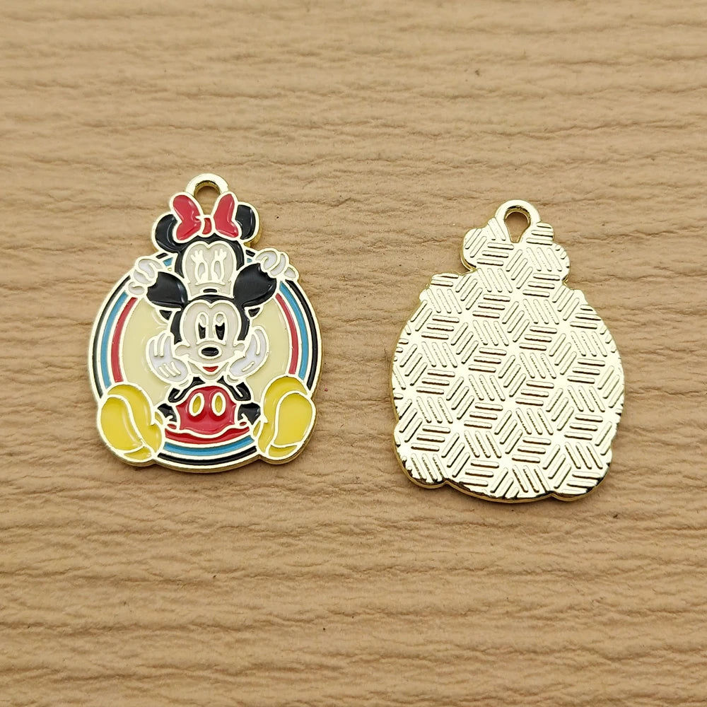 10pcs Anime Cartoon Charm for Jewelry Making Enamel Necklace Pendant Bracelet Accessories Diy Supplies Alloy Metal Gold Plated