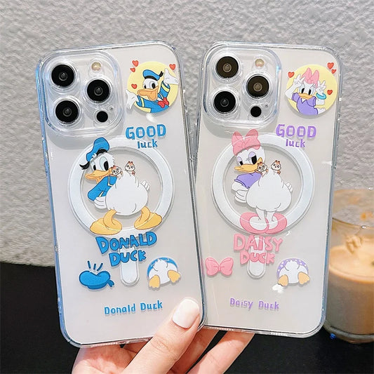 Disney Donald Duck For Magsafe Magnetic Case For iPhone 15 14 11 13 12 Pro Max Wireless Charging Phone Protection Accessories