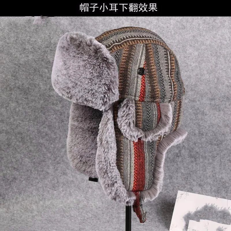 قبعة شتوية للأطفال من Lei Feng للثلج وغطاء للأذنين للشباب للتزلج في الهواء الطلق والرحلات والصيد وركوب الخيل وقبعة مبطنة بالقطن للرجال والنساء 