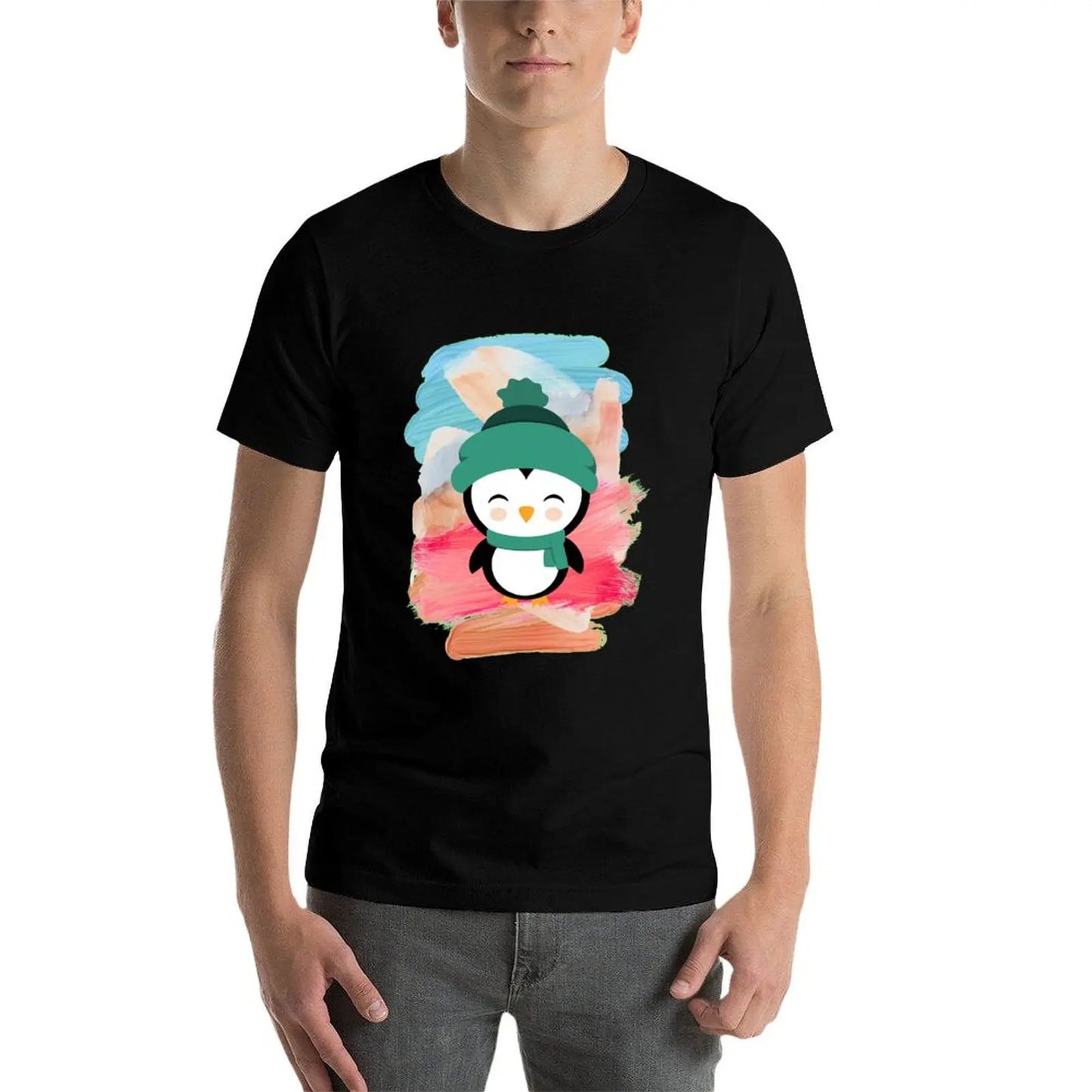 Penguin Club T-Shirt oversized t shirt Aesthetic clothing hippie clothes mens t shirts pack mon