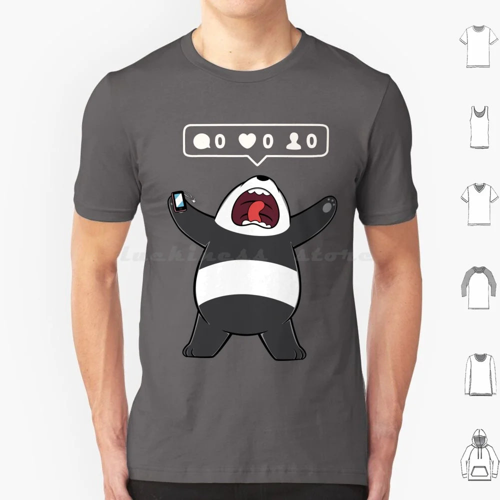 Life In A Rectangular Form T Shirt 6xl Cotton Cool Tee Panda Bear Cartoon Grizzly Ice Polar Cool Cute Animation Tv Gumball