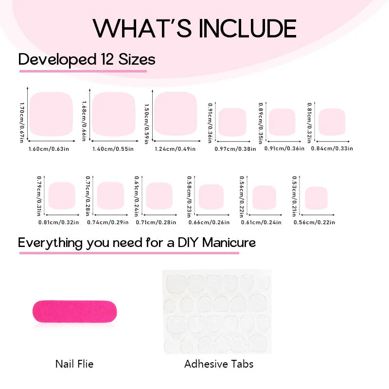 24pcs Pink Press on Toenails Ins Simple Solid Color Fake Toenail Patch Full Cover Wearable DIY Manicure Set False Toe Nails