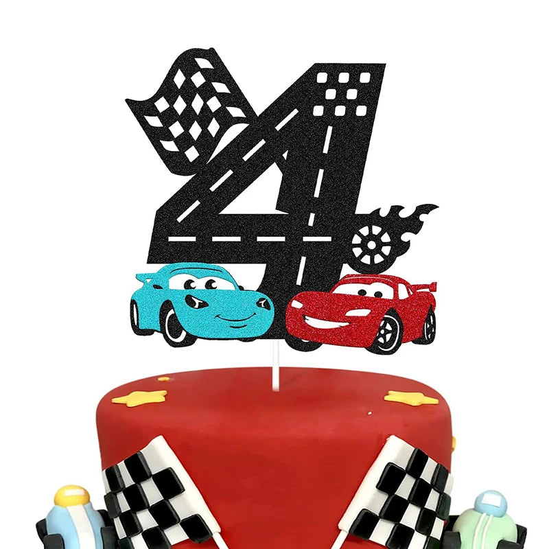Disney McQueen Lightning Cars Happy Birthday Cake Topper Kids Baby Shower Birthday Party Decoration Baby Shower Gift Toy Supplie