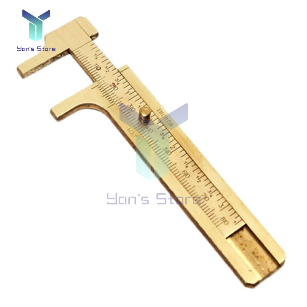 Mini-Messschieber aus Messing, Präzisionsskala mit 0,1 mm, 80-mm-Schiebelehre, Messschieber, Lineal, Taschenmesswerkzeug 