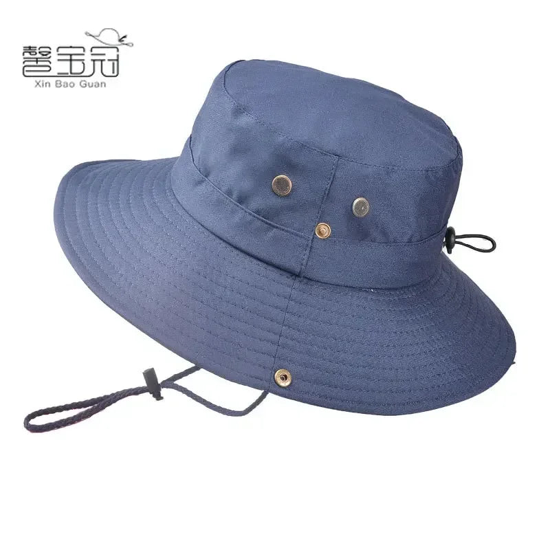 Windproof Outdoor 2022 Summer Men's Bucket Hat Fishing Hiking Hats Men Anti UV Sun Cap Protection Panama Safari Hunting Sunhat