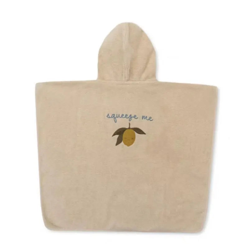 2024 KS Kids Cute Lemon Bathrobe Boys Girl Pajamas Toddler Clothing Children Soft Bath Robe Nightgown Teenager Towels 1-12 Years