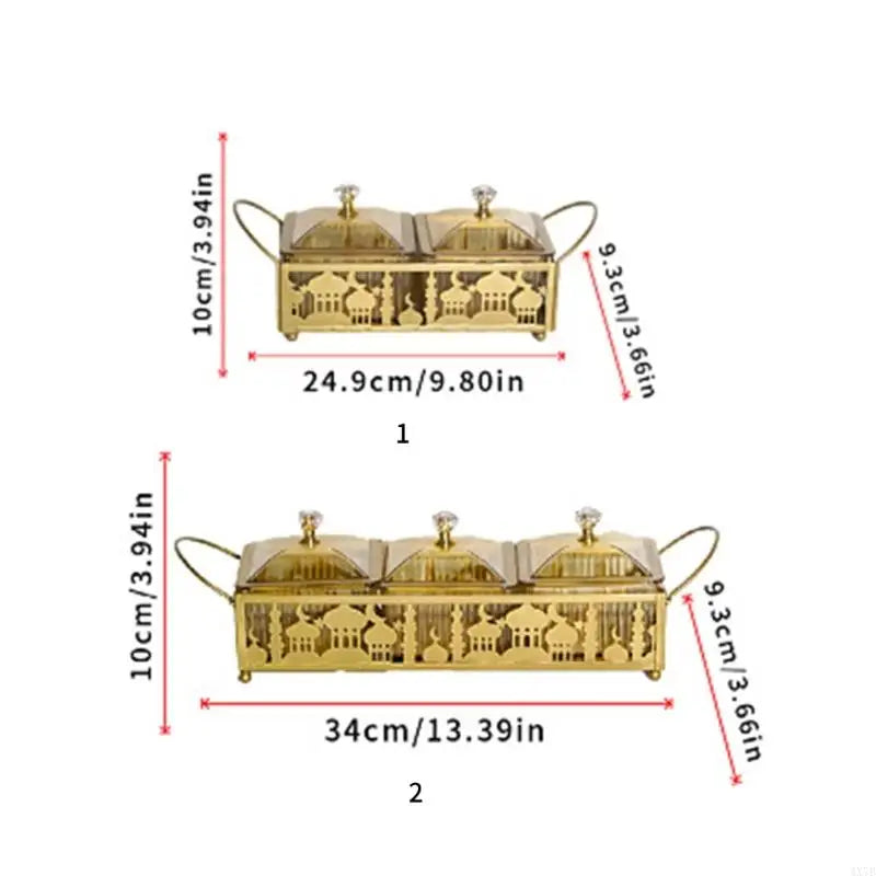 4X7B Ramadans Pastry Decorative Tray Elegant Metal Platter Eid Mubarak Plate
