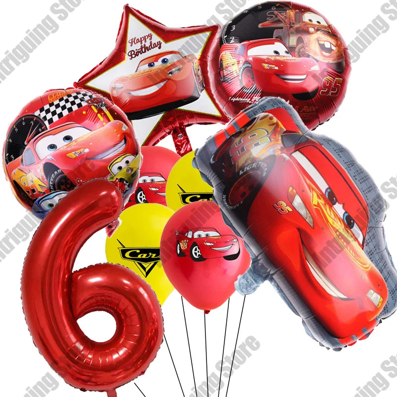 Disney Cars Lightning McQueen 32" Number Balloon Set   Baby Shower Supplies Birthday Party Decorations Kids Toy Gifts Air Globos