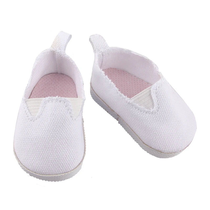 Canvas Cloth 7cm Shoes For 18 Inch American And 43cm New Born Baby Doll Shoes Clothes Accessories For Our generation Girl Dolls