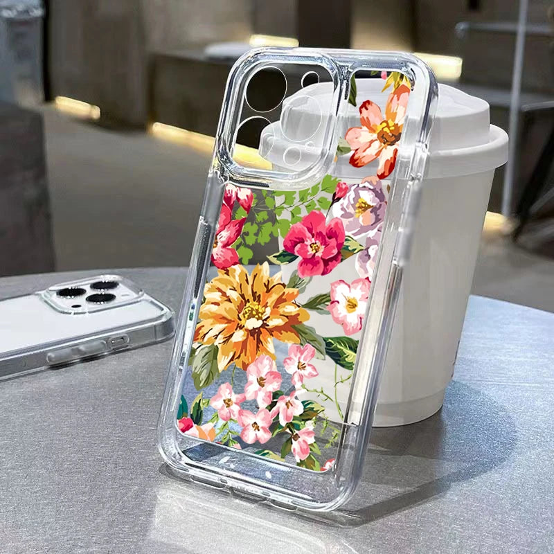 Flower Love Soft Silicone Phone Case For Xiaomi Redmi 12 13C Redmi Note 13 12 Pro Plus 5G 12S 11S 10S 10 Shockproof Clear Cover
