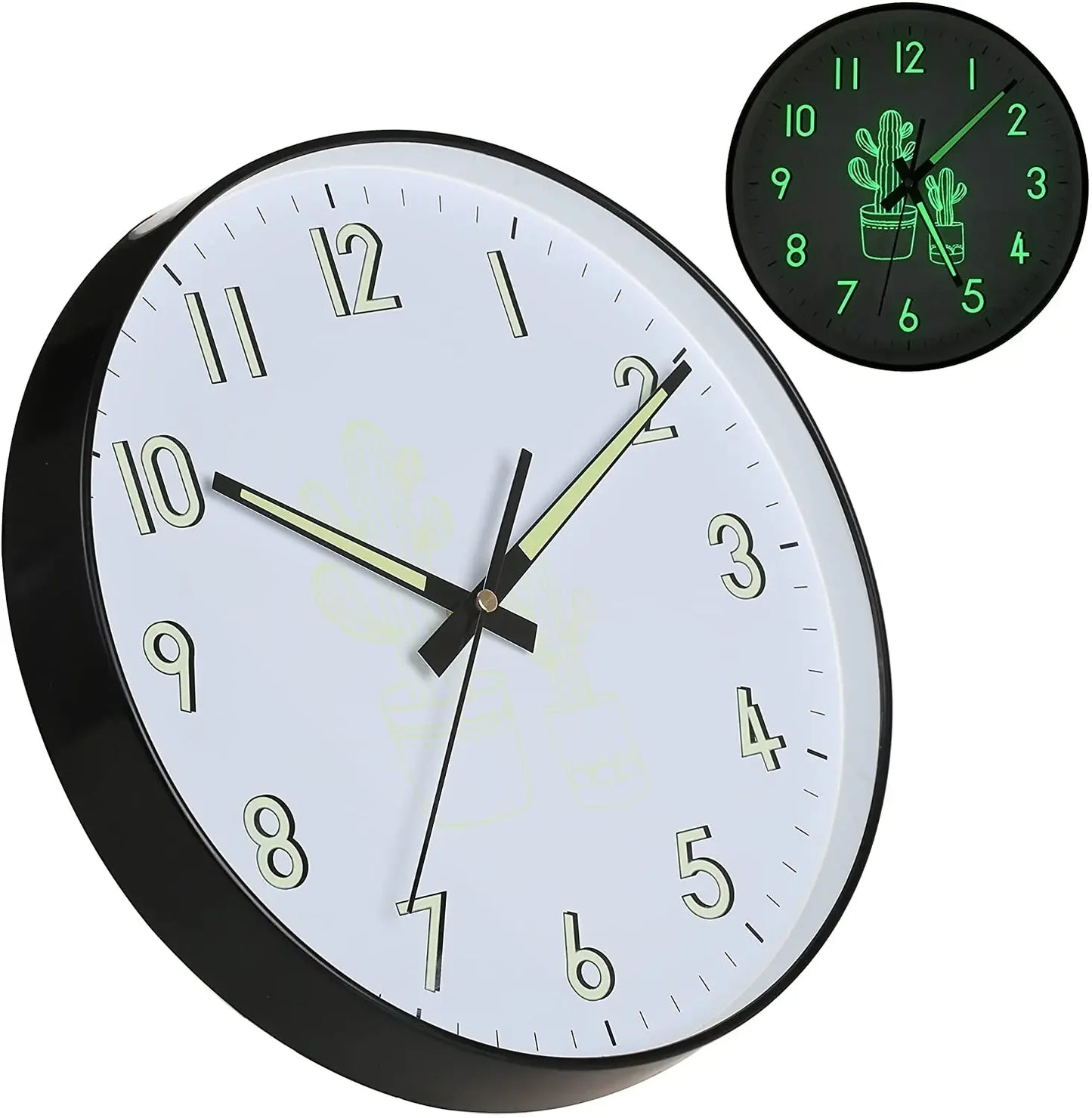 12 Inch Silent Non Ticking Quartz Clocks With Night Light for Bedroom Living Room Kitchen,Large Luminous Home Decoration