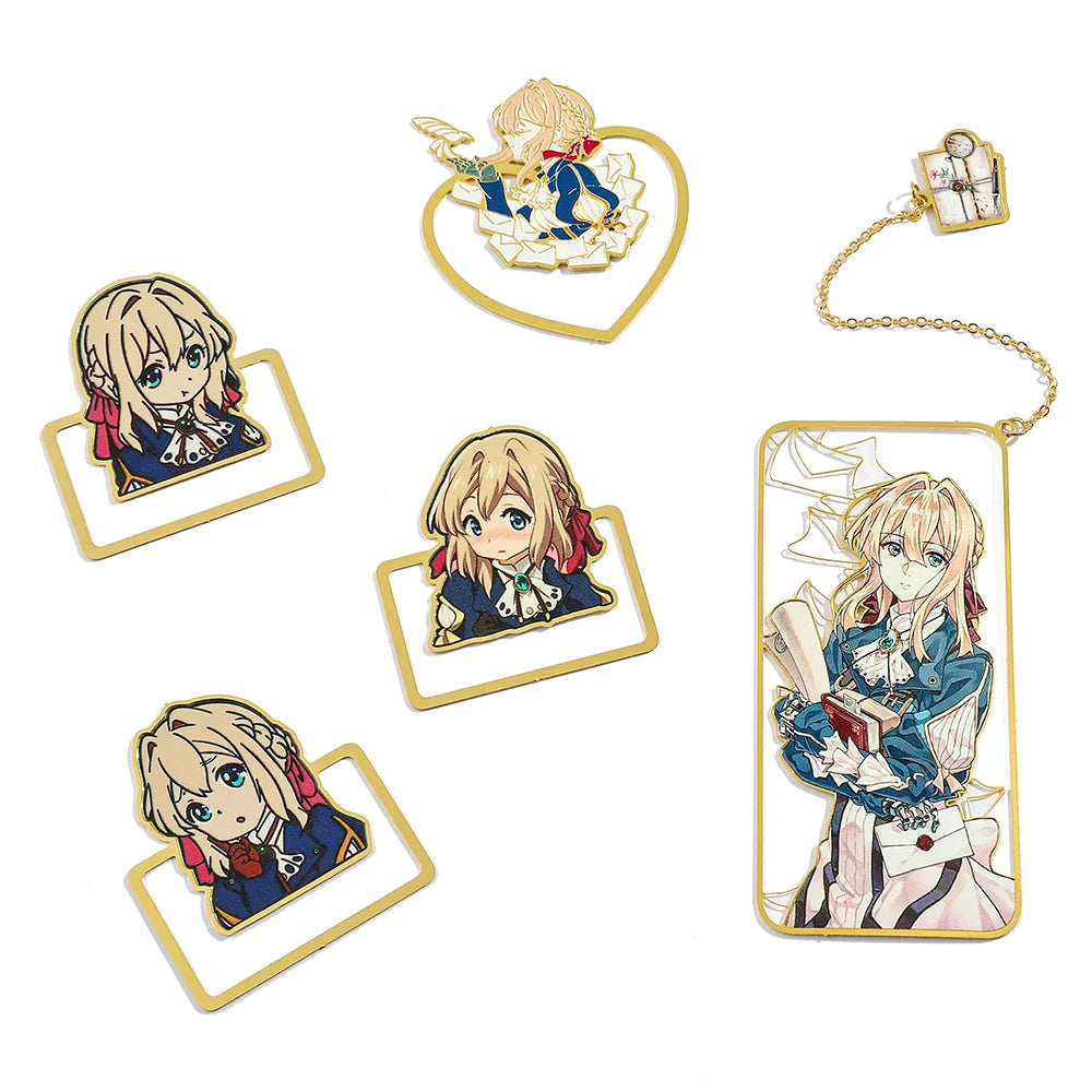 Anime Violet Evergarden Bookmark Exquisite Page Mark Tool Read Learn Stationery Book Supplies for Anime Fans Students Teachers