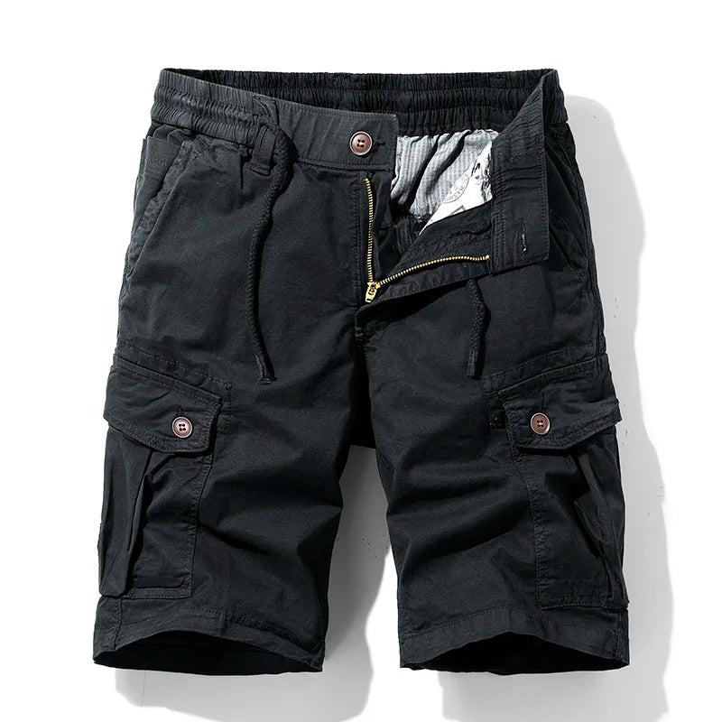 Men's Fashion New Cargo Cotton Shorts Plus Size Mens Summer Breeches Multi-Pocket Shorts Men Spring Casual Joggers Shorts Male