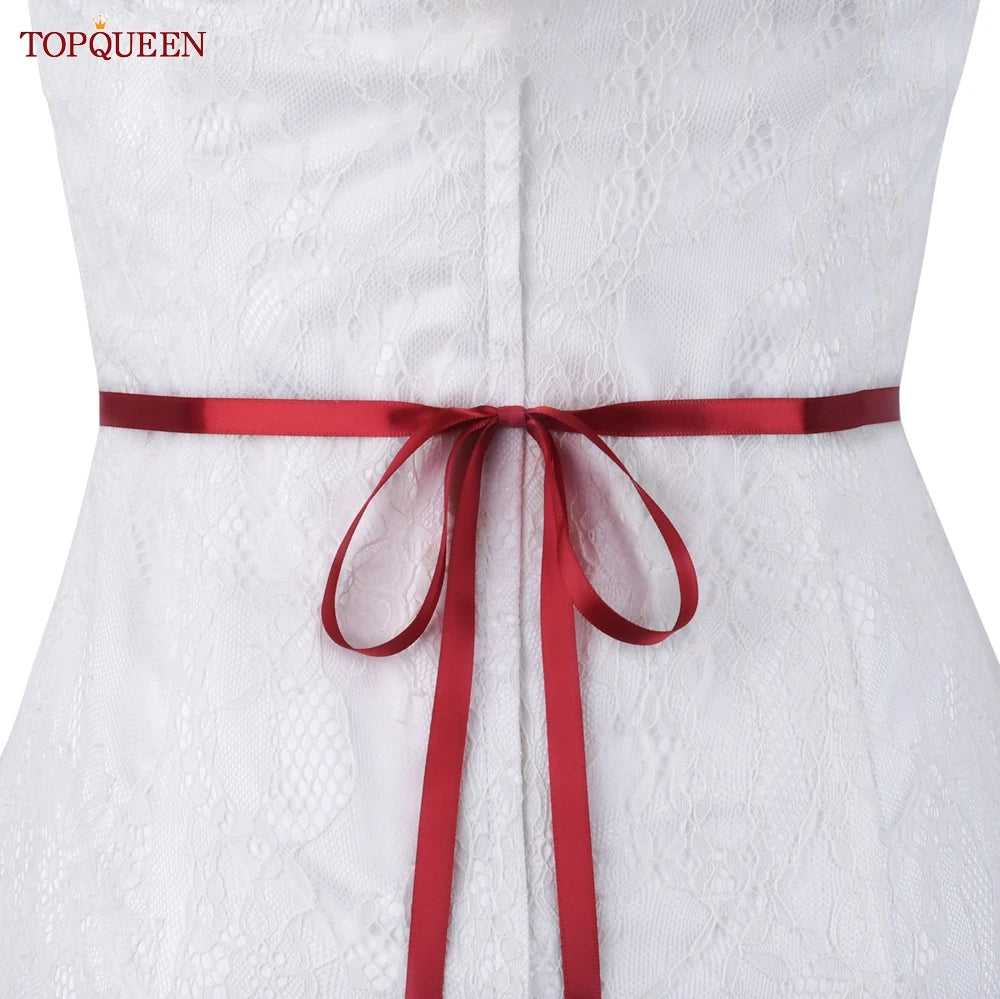 TOPQUEEN Wholesale Wedding Accessories Silver Rhinestone Bridal Thin Belt Formal Dress Waist Decoration Bridesmaid Belt S386