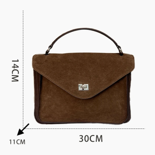 Meet You Luxury Design Scrub Suede Messenger Bags for Women Large Capacity Winter Commuter Female Tote Handbag High Quality