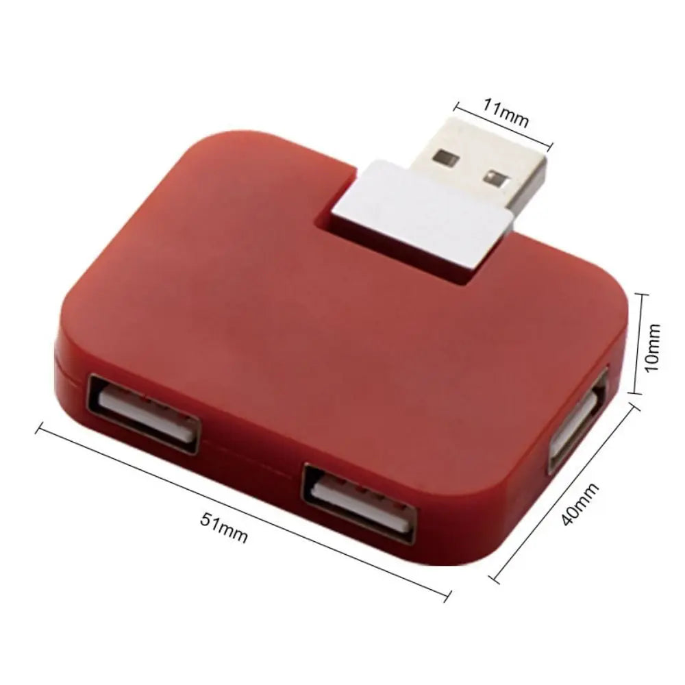 Square USB Multi-port Hub 4-port Expander Splitter Mini Usb Hub 4 Ports Multi Interface 4 in 1 Four-ports HUB Notebook