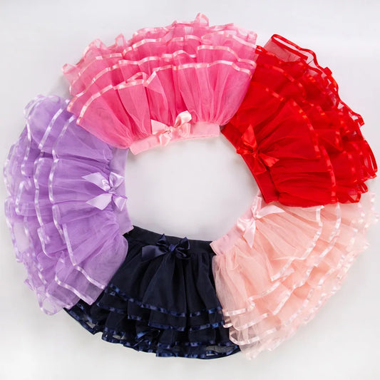 Hot Baby Girl Tulle Tutu Skirts Rainbown Pettiskirts Fluffy Kids Ballet Skirts for Party Dance Princess Children Tulle Clothes