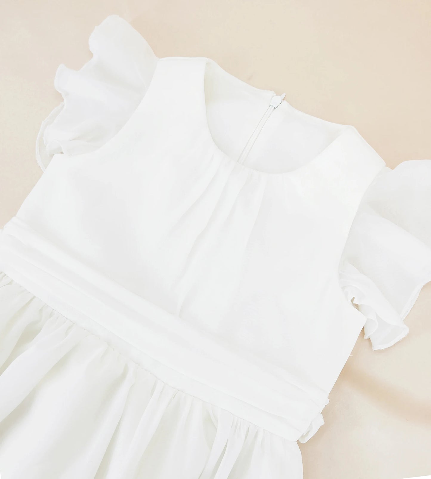 Flower Girl Dresses Flutter Sleeves Tulle Princess Ankle Long Gown Baby Christmas Wedding Party Gown Kids Clothing TD2327