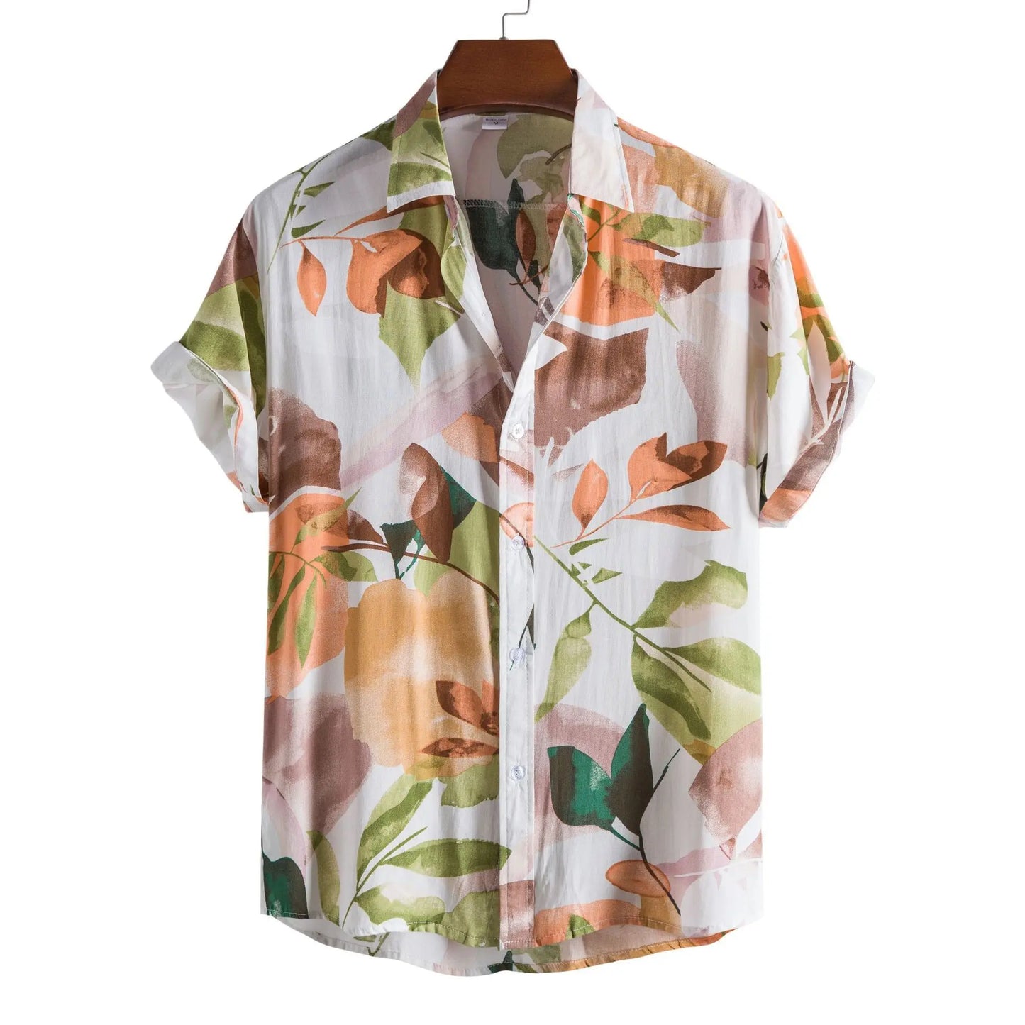 Hawaiian Oversize Shirts Cotton Men's Designer Luxury T-shirt Tiki T-shirts Man Short Sleeve Fashion Clothing Blouses Social