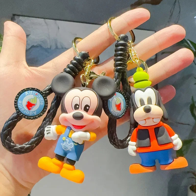 Cartoon Disney Mickey Donald Daisy Duck Keychain Cute Goofy Pendant Bag Car Pendant Gifts for Kids Friends Keyrings Accessories