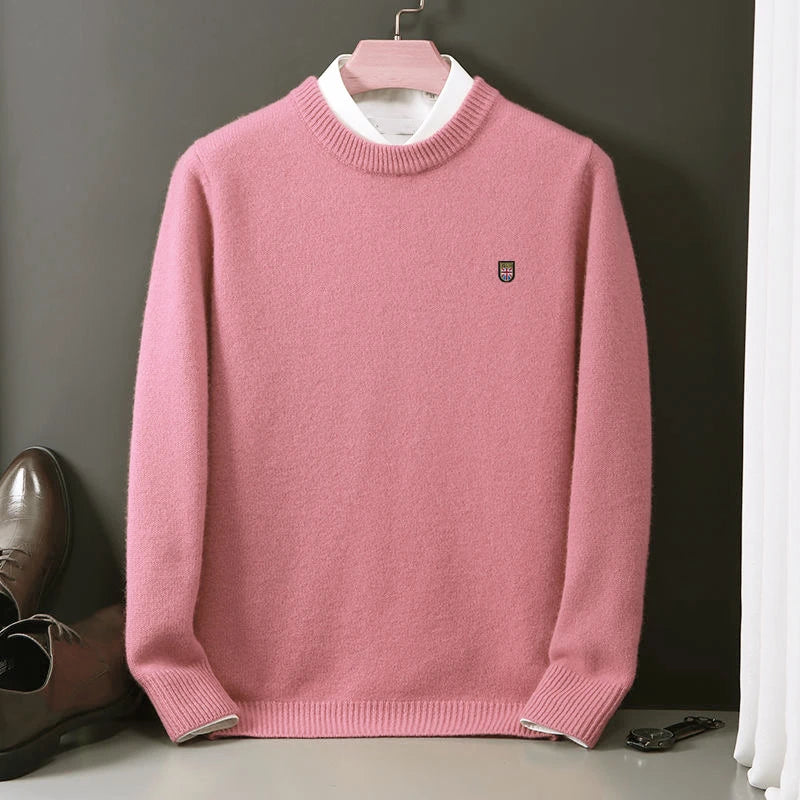 Oversize Cashmere Men Sweater O-Neck Knitted Jumpers Long Sleeve Male Pullover Soft Warm Woolen Korean luxury clothing