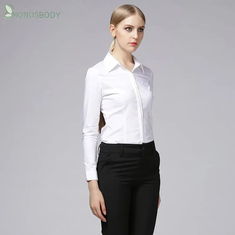 Fashion  clothes White Body Shirts Women Business Work Wear Bodysuits Female Rompers Office Lady Blouses and Tops Elegant Monos Mujer