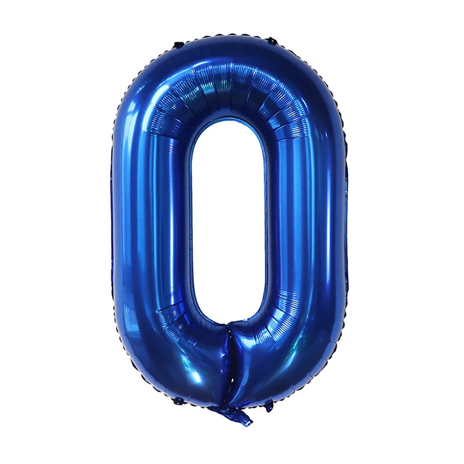 بالونات رقائق معدنية زرقاء داكنة مقاس 40 بوصة بأرقام 0-9 رقمية Globos للأطفال ديكور حفلات أعياد الميلاد لعبة استحمام الطفل هدايا تخرج للأطفال