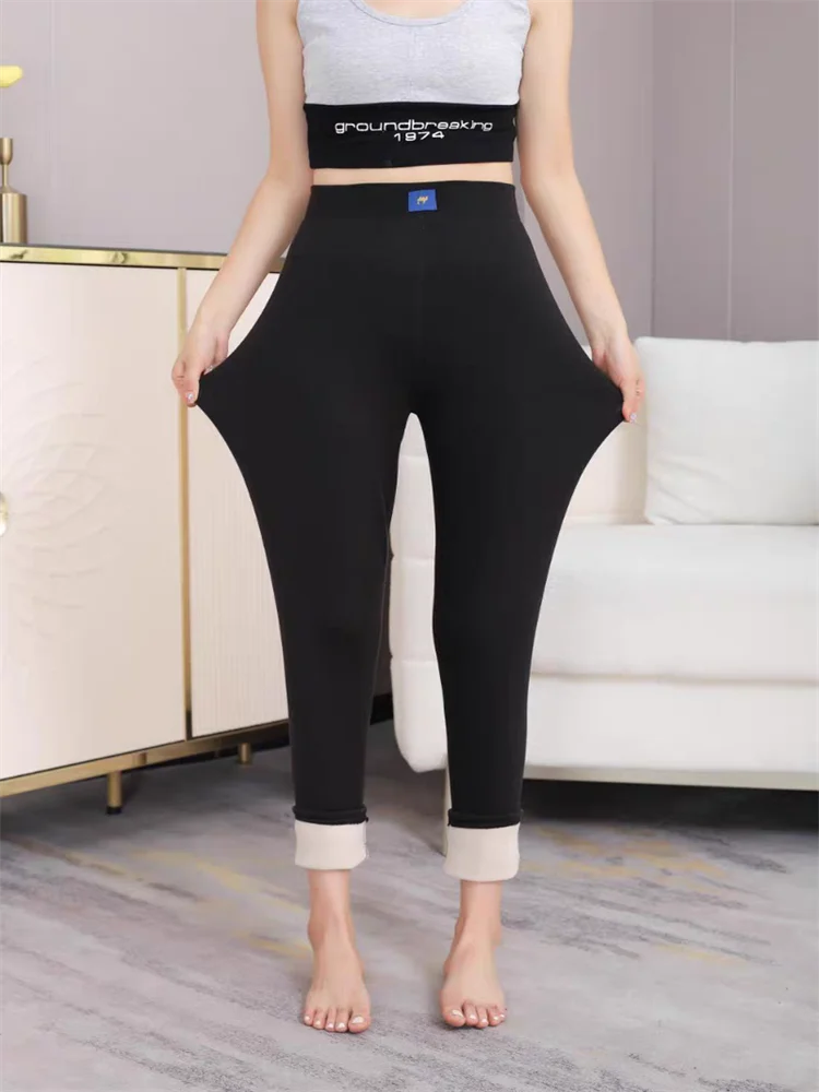 Hinzugefügt Fleece verdickte Kamelwolle Hose 2024 Herbst Winter Herren Damen Thermohose Hohe Elastizität Wärmeformende Hose Damen