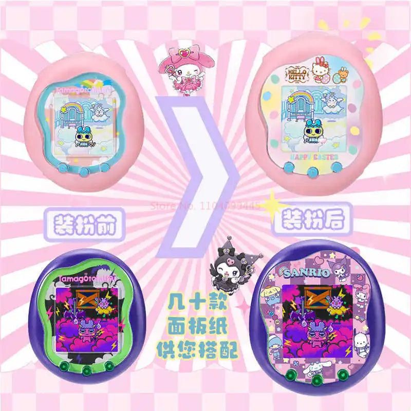 Sanrio Hellokitty Cinnamoroll Tamagotchi Uni Faceplate Silicone Protective Film Kawaii Sticker Cute Tamagotchi Protective Decor