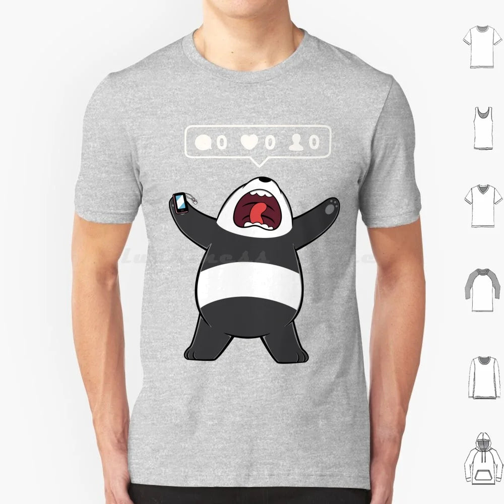 Life In A Rectangular Form T Shirt 6xl Cotton Cool Tee Panda Bear Cartoon Grizzly Ice Polar Cool Cute Animation Tv Gumball