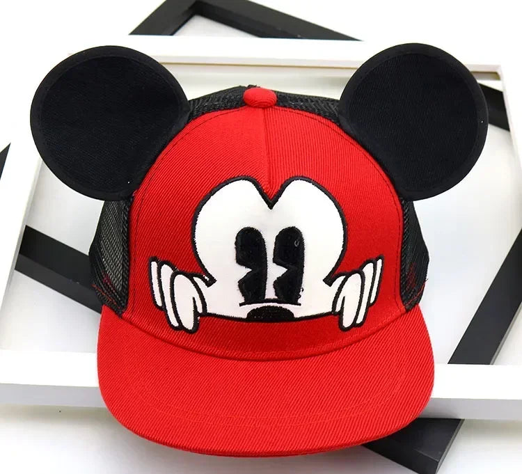 Disney Mickey Mouse Cartoon Animated Baseball Cap for Kids Baby Boy Girl Fashion Hip Hop Caps Kids Snapback Breathable Hats
