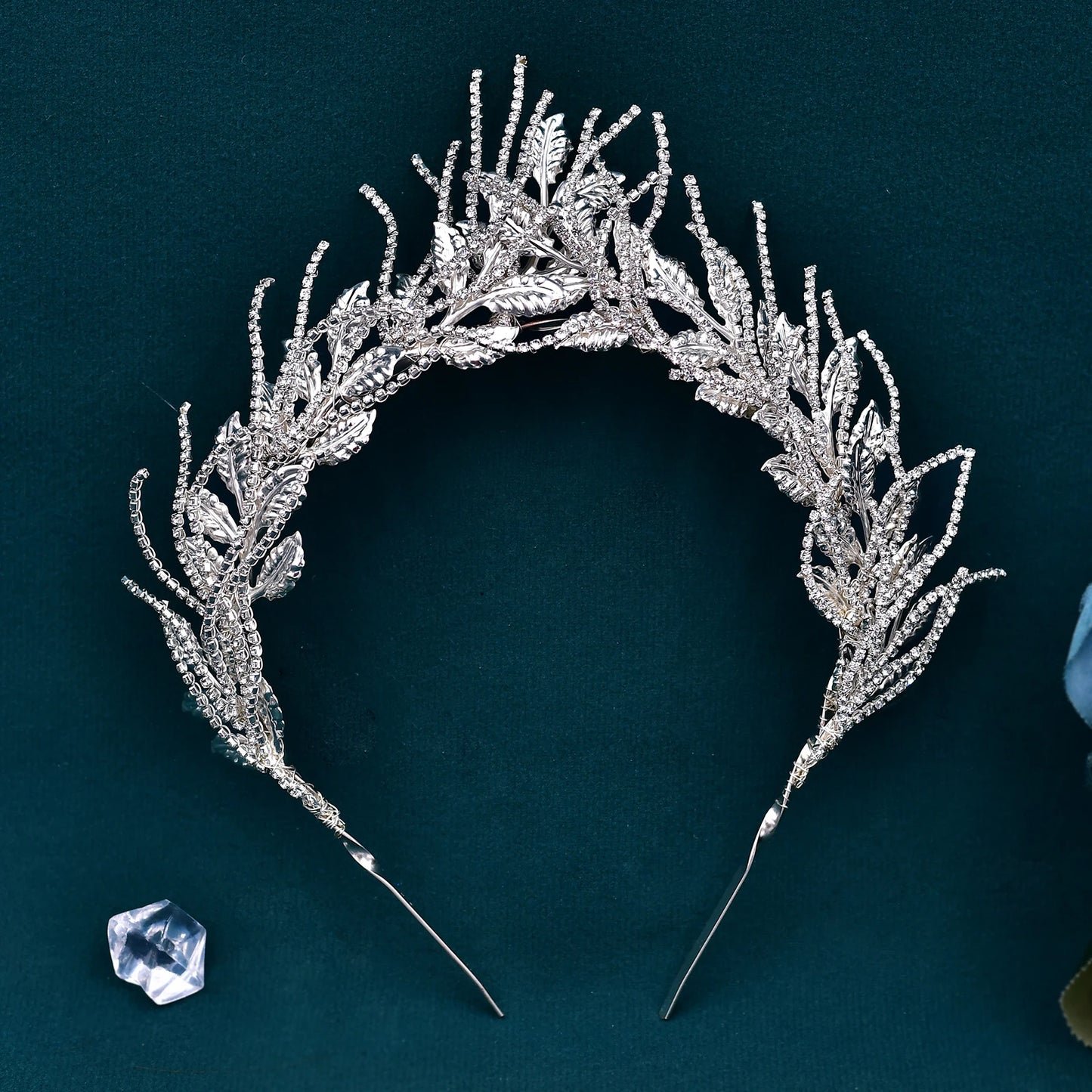 Wedding Tiara Bride Headband Shiny Rhinestone Crown for Bridal Hair Accessories Handmade Alloy Woman Headdress HP559