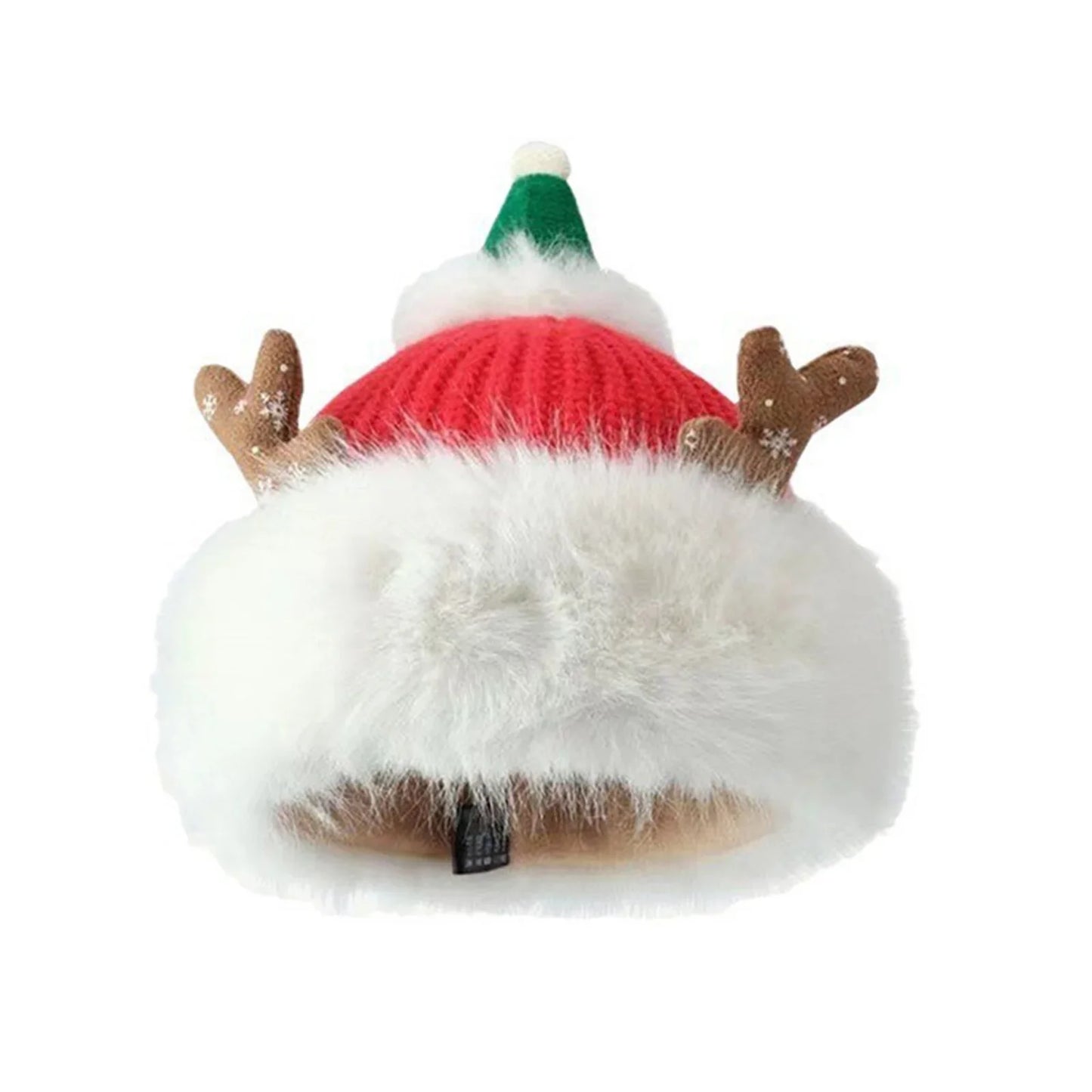 2025 New Years Xmas Party Hats Outdoor Antler Knit Hats Christmas Beanies for Adults Winter Warm Faux Fur Trim Skull Caps