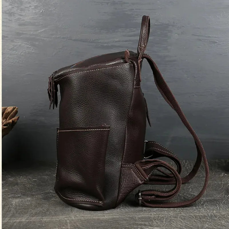 MOTAORA Genuine Leather Large Capacity Women Backpack New Handmade Cowhide Schoolbag Vintage Travel Bag Ladies Luxury Bags