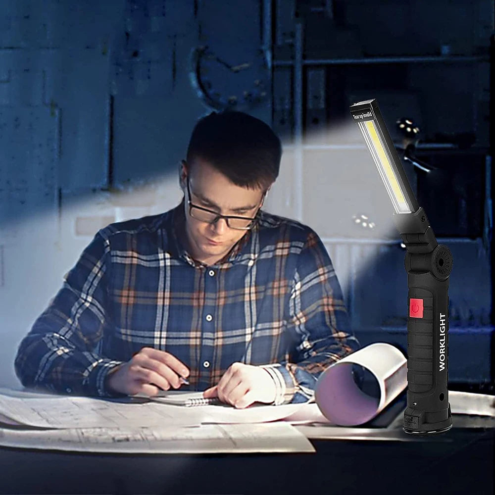 COB LED Taschenlampe Arbeitslicht USB wiederaufladbar PortableMagnetic Lanterna Hängelampe mit eingebauter Batterie Camping Taschenlampe 
