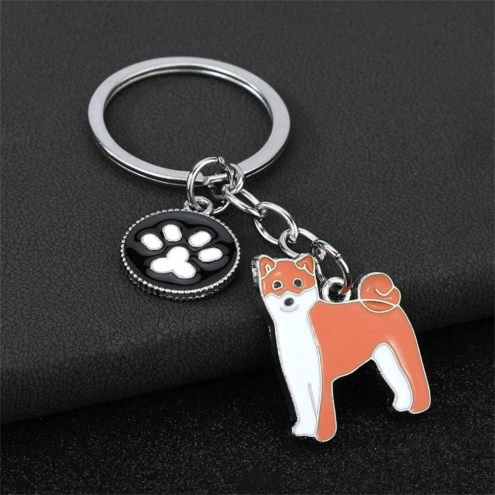 Fashion Alloy French Bulldog Pug Dog Keychain Cute Pet Dog Keyring Bag Handbag Charm Accessories For Women Animal Lovers Gifts