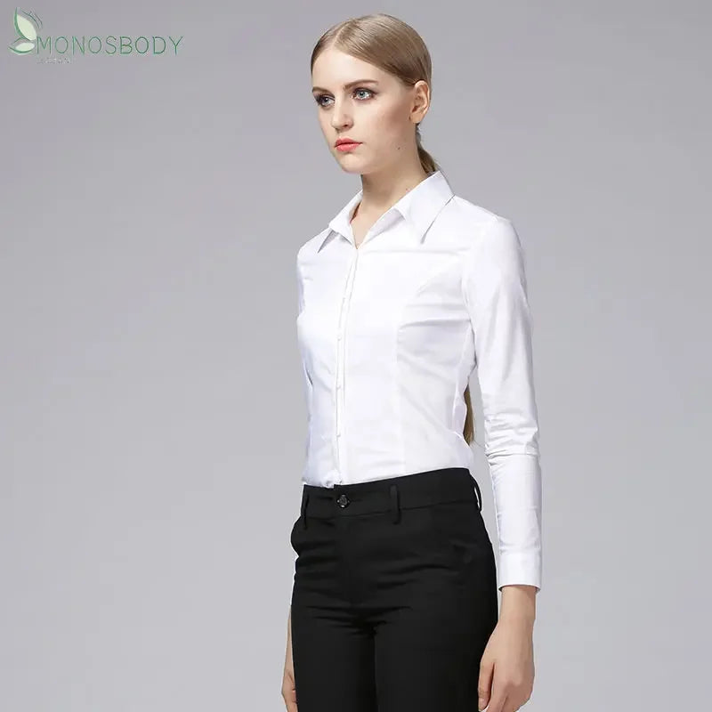 Fashion  clothes White Body Shirts Women Business Work Wear Bodysuits Female Rompers Office Lady Blouses and Tops Elegant Monos Mujer