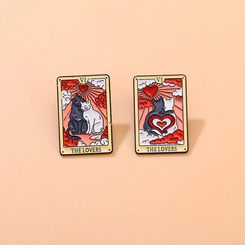 Valentine's Day Love Cat Clothing Decoration Bag Accessories Alloy Emblem Cute Animal Cartoon brooch