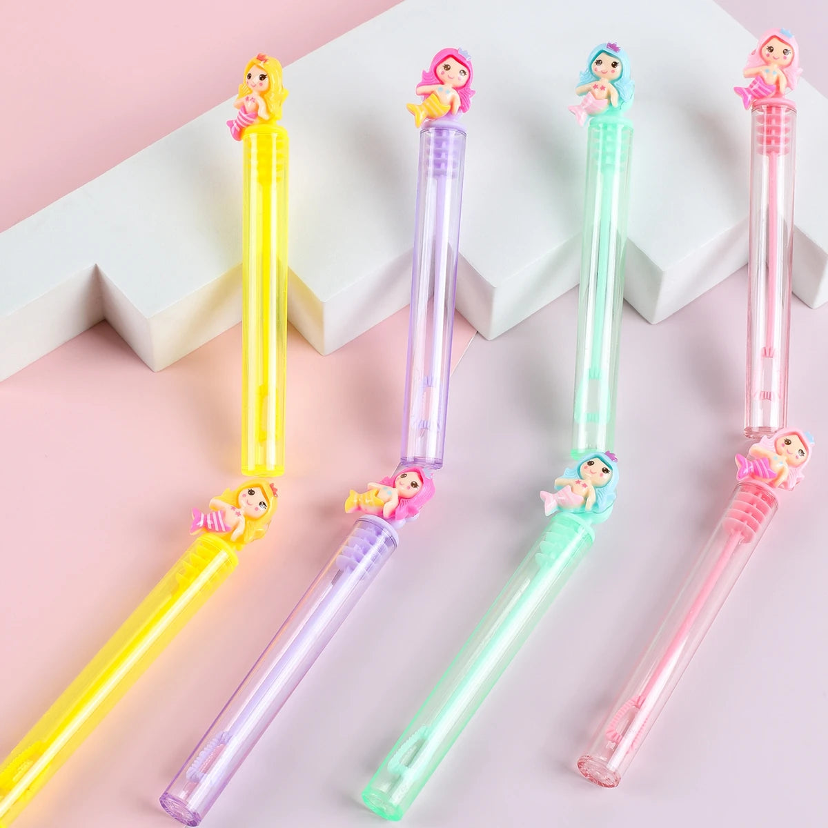 10 stücke Meerjungfrau Seifenblasenröhre Seifenflasche Kleine Meerjungfrau Geburtstagsparty Dekor Hochzeitsgäste Geschenke Babyparty Kids Favors Spielzeug 