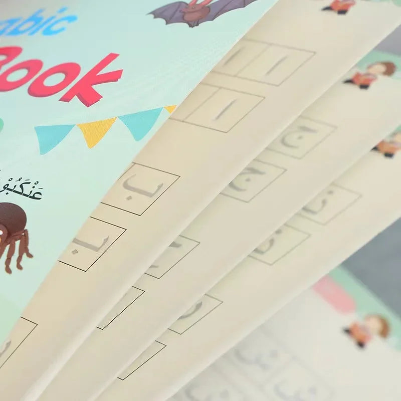 Early Learn Montessori Copybooks With Pen Kids Books Reusable Magical Calligraphy Free Wiping Arabic Alphabet