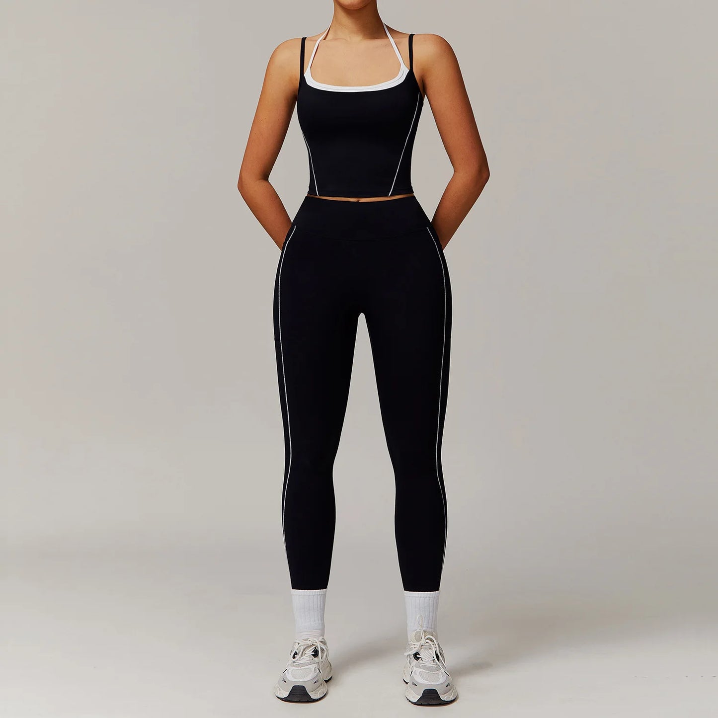 Yoga Suit 2PCS Women Tracksuit Sports Bra High Waist Leggings Shorts Outfit Gym Clothing Fitness Set Workout Clothes Sportswear