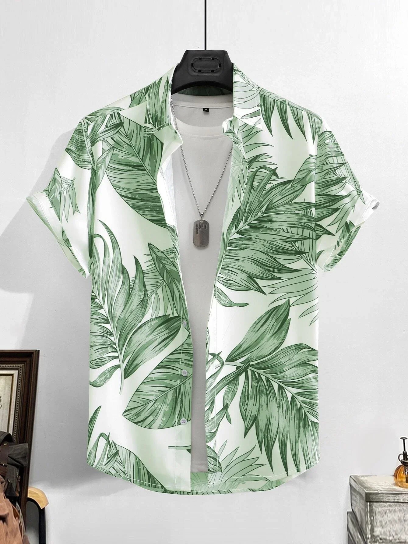 Leaf Tropical Men's Resort Hawaiian 3D Print Shirts Outdoor Vacation Beach Summer Turndown Short Sleeve Spandex Hawaii Shirts - mon !!!