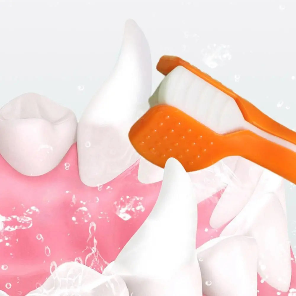 Dreikopf-Zahnbürste für Haustiere aus Nylon Neue Dreikopf-Zahnbürste für Haustiere aus Kunststoff Zahnbürste für kleine Hunde mit weichen Borsten Zahnbürste zur Reinigung von Haustieren 